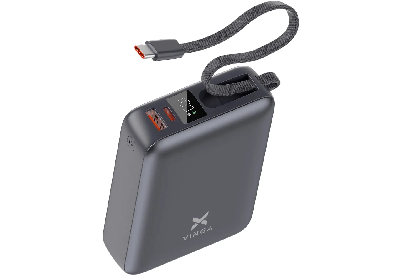 Батарея універсальна Vinga 20000 mAh 45W Display Cable (VPBB2045C)
