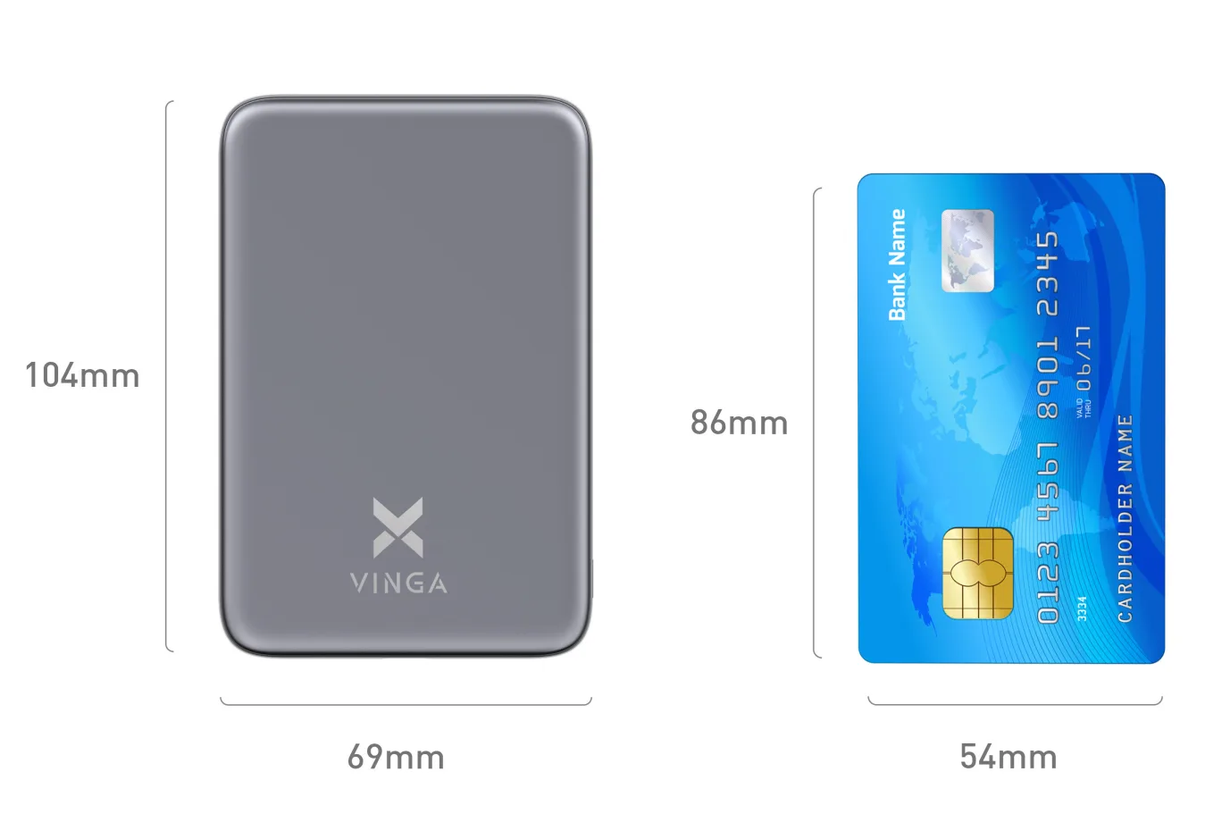 Батарея універсальна Vinga 5000 mAh 20W/15W Wireless (VPBB520WL)