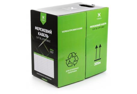 Кабель мережевий Vinga UTP Cat5e CCA 4 pairs 305 m (VCPDCUTPC505CCA305)