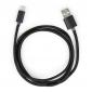 Дата кабель USB 2.0 AM to Lightning 1m LED black Vinga (VCPDCLLED1BK)