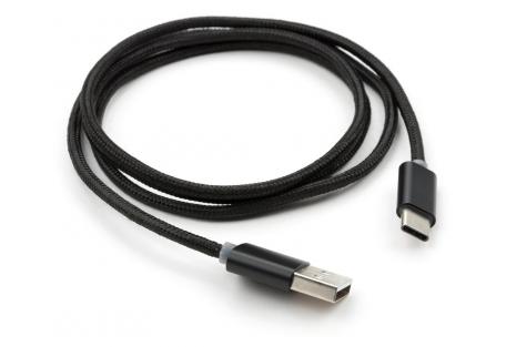 Дата кабель USB 2.0 AM to USB-C 1.0m LED black Vinga (VCPDCTCLED1BK)