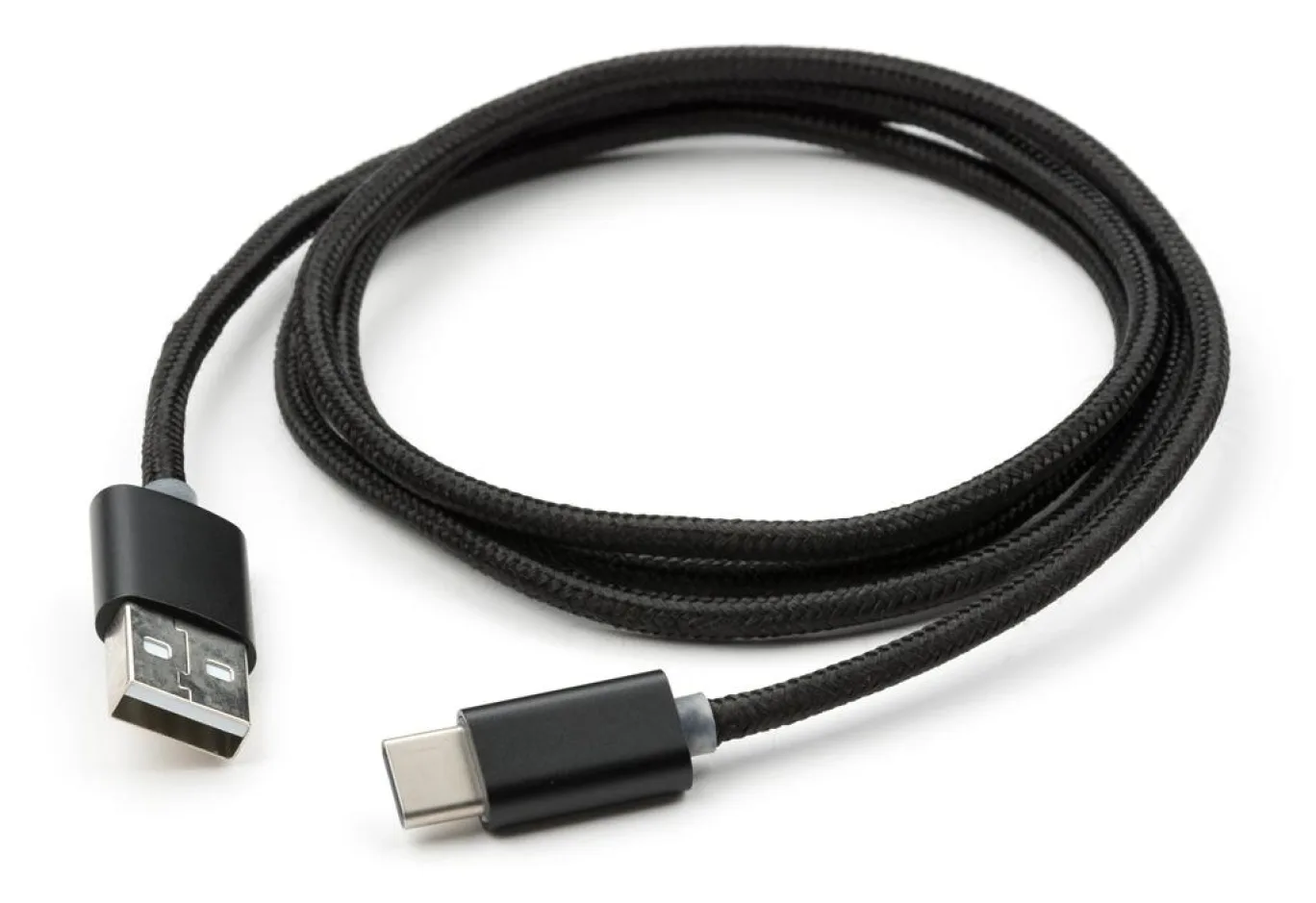 Data cable USB 2.0 AM to USB-C 1.0m LED black Vinga (VCPDCTCLED1BK)