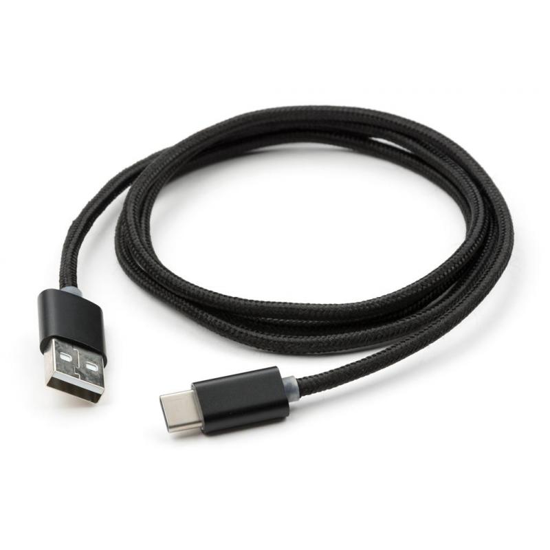 Дата кабель USB 2.0 AM to USB-C 1.0m LED black Vinga (VCPDCTCLED1BK)