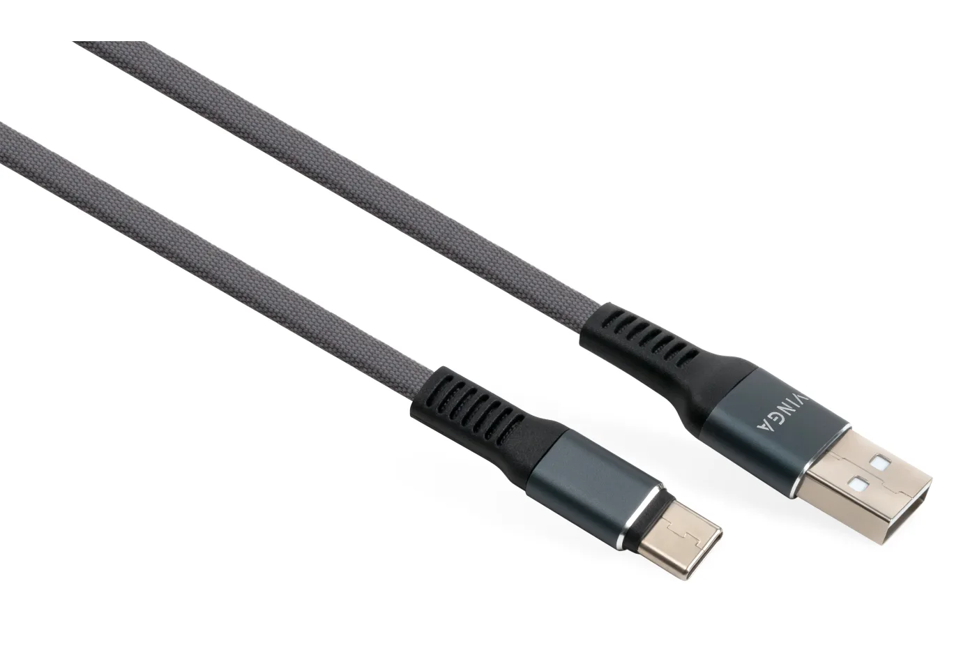 Дата кабель USB 2.0 AM to USB-C 1.0m flat nylon gray Vinga (VCPDCTCFNB1GR)
