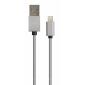 Дата кабель USB 2.0 AM to Lightning 1m stainless steel silver Vinga (VCPDCLSSJ1S)