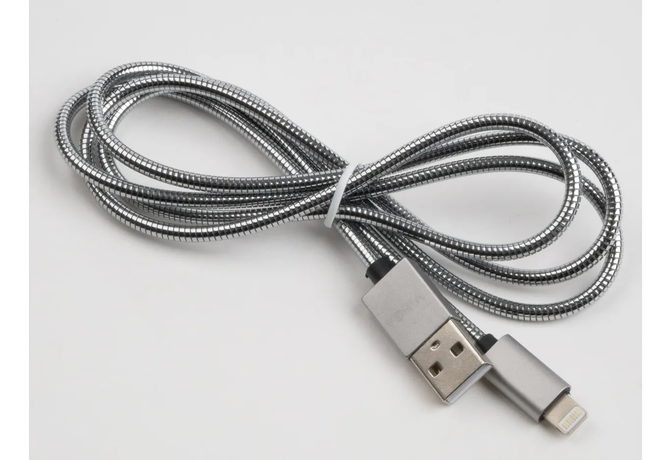 Data cable USB 2.0 AM to Lightning 1m stainless steel silver Vinga (VCPDCLSSJ1S)
