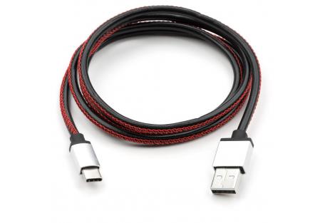 Дата кабель USB 2.0 AM to USB-C 1.0m pu leather black Vinga (VCPDCTCLS1BK)