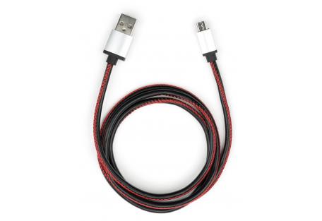 Дата кабель USB 2.0 AM to Micro 5P 1m pu leather black Vinga (VCPDCMLS1BK)