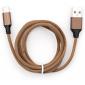 Дата кабель USB 2.0 AM to USB-C 1.0m nylon brown Vinga (VCPDCTCNB21BR)