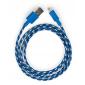 Дата кабель USB 2.0 AM to USB-C 1.0m 2color nylon blue Vinga (VCPDCTCNB31B)