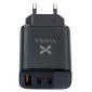 Зарядний пристрій Vinga 2xUSB-C PD30W + USB-A QC30W Display 30W Max (VCR30ACCDB)