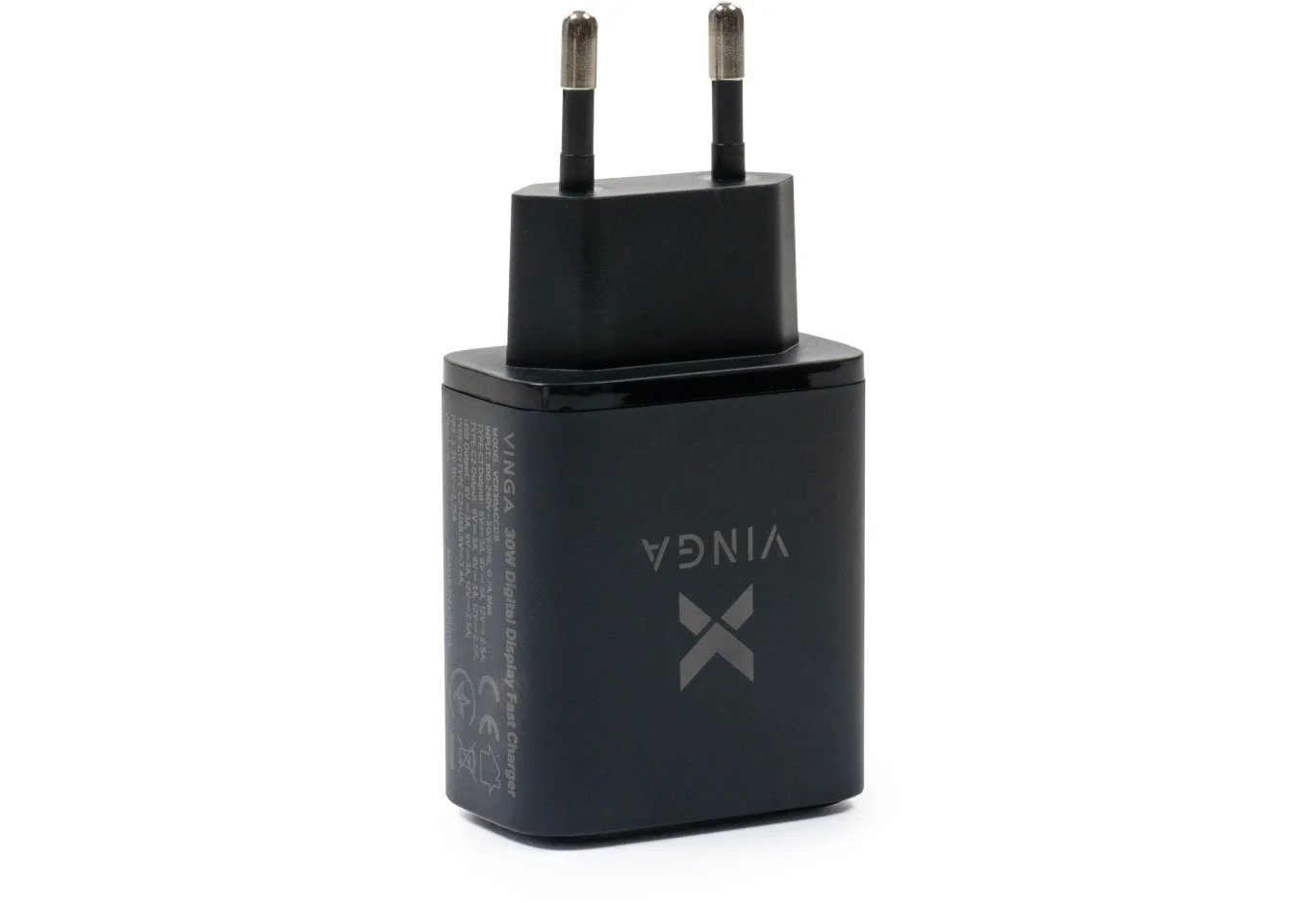 Charger Vinga 2xUSB-C PD30W + USB-A QC30W Display 30W Max (VCR30ACCDB)