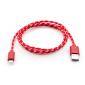 Дата кабель USB 2.0 AM to Lightning 2color nylon 1m red Vinga (VCPDCLNB31R)
