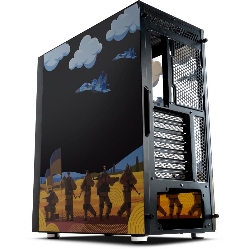 Корпус для ПК Vinga Pillar Black Freedom soldiers (01230011782)