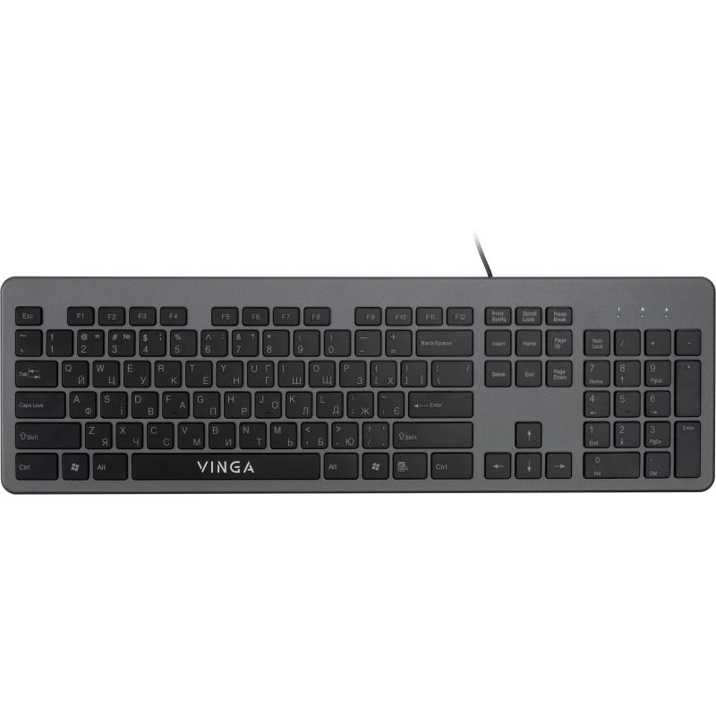 Клавіатура Vinga KB735 black-grey
