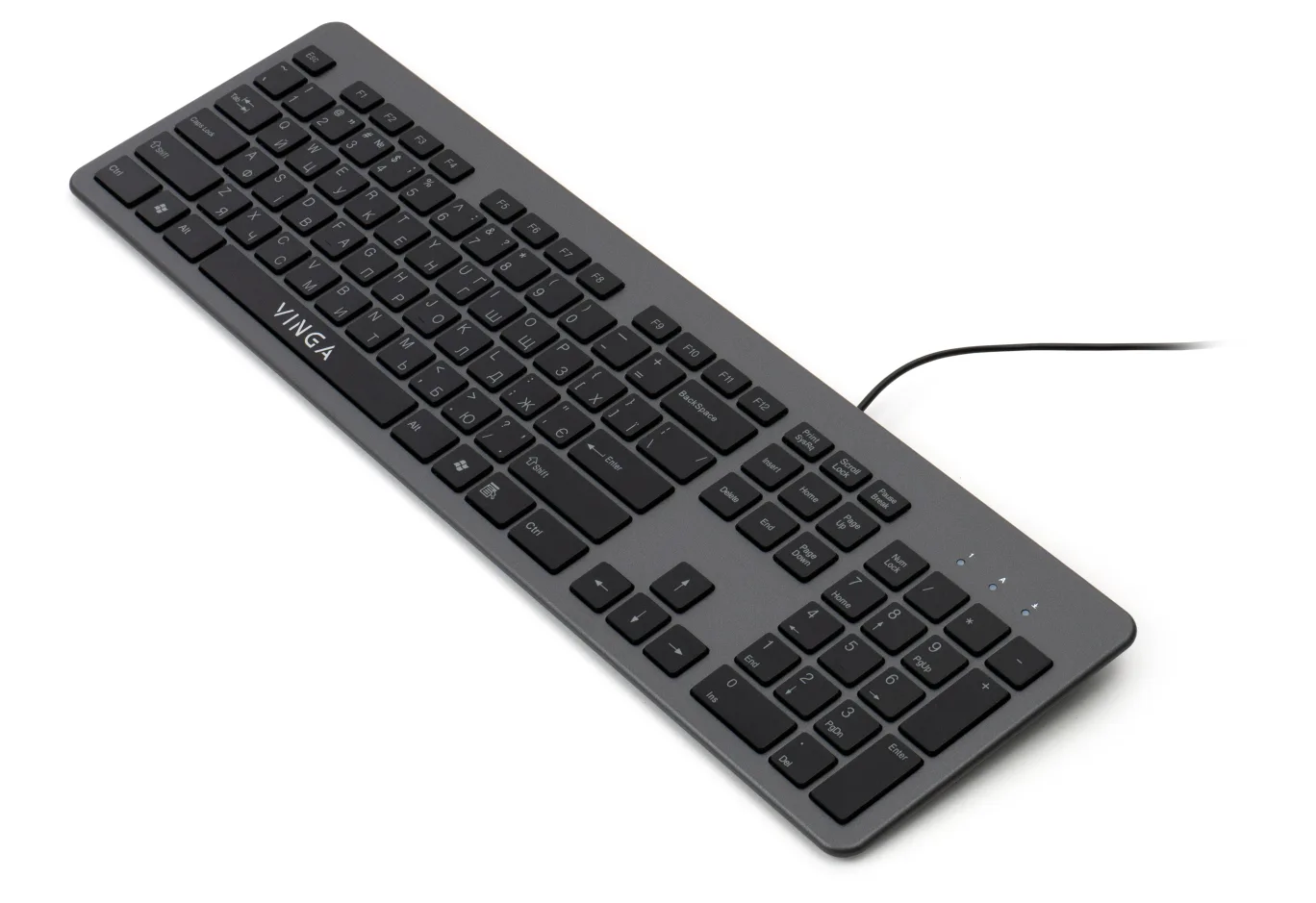 Клавіатура Vinga KB735 black-grey