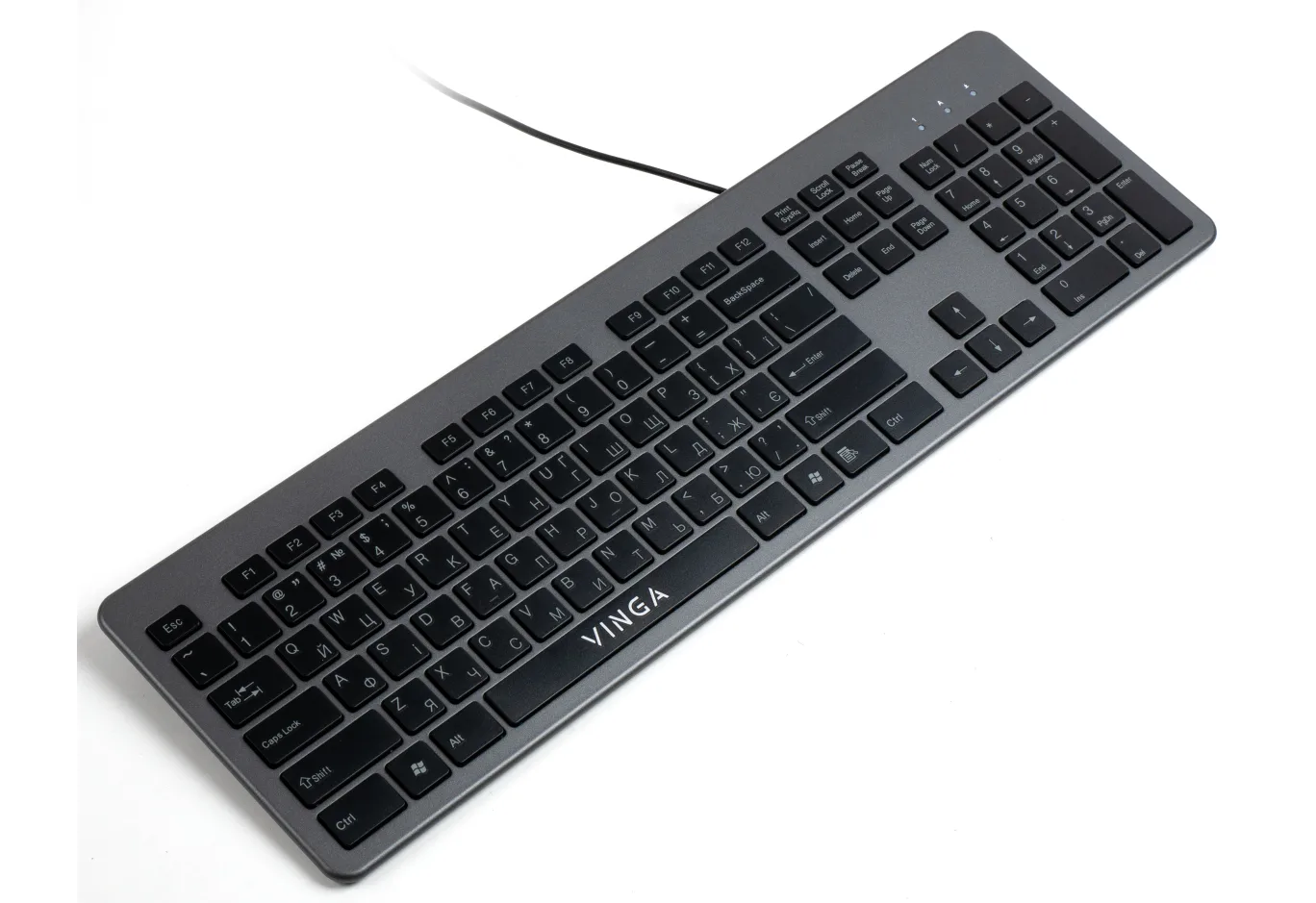 Клавіатура Vinga KB735 black-grey