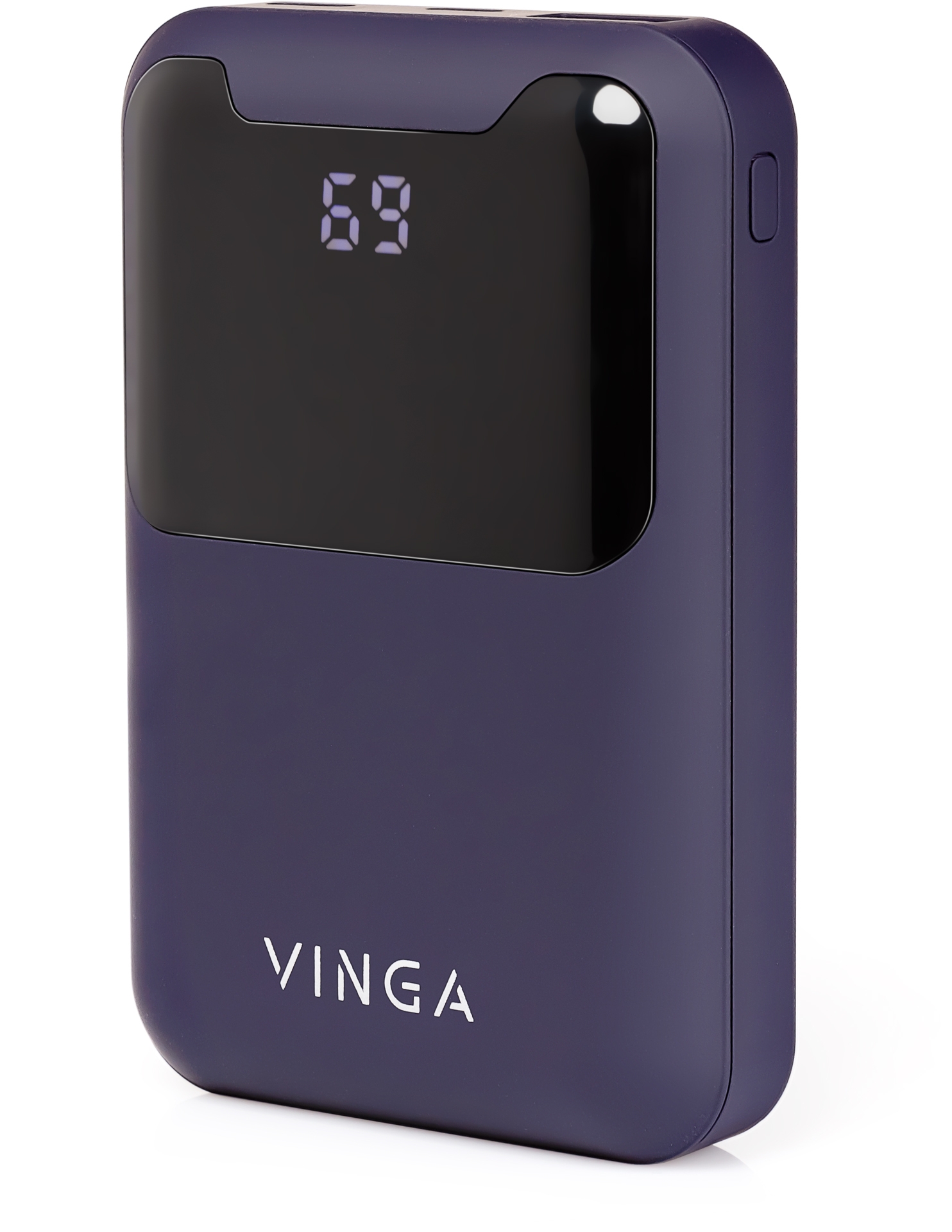 Батарея універсальна Vinga 10000 mAh Display soft touch purple (BTPB0310LEDROP)