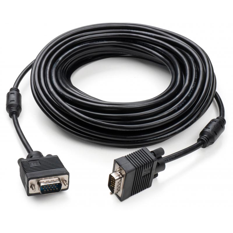 Кабель мультимедійний VGA M to VGA M 15.0m Vinga (VCPVGAF15BK)