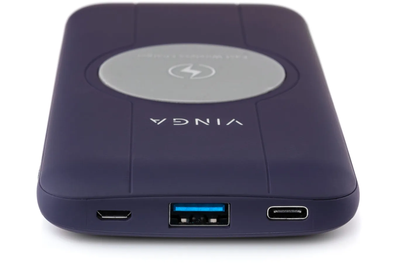 Universal Battery Vinga 10000 mAh Wireless QC3.0 PD soft touch purple (BTPB3510WLROP)