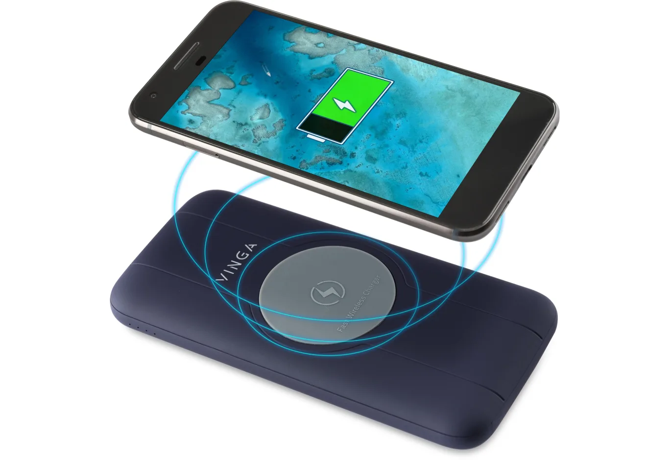 Universal Battery Vinga 10000 mAh Wireless QC3.0 PD soft touch purple (BTPB3510WLROP)
