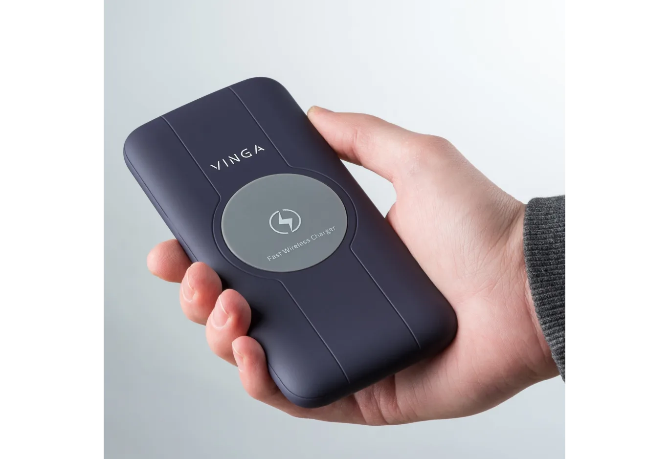 Universal Battery Vinga 10000 mAh Wireless QC3.0 PD soft touch purple (BTPB3510WLROP)