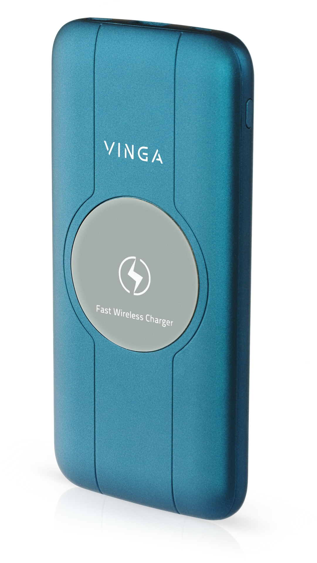 Батарея універсальна Vinga 10000 mAh Wireless QC3.0 PD soft touch blue (BTPB3510WLROBL)
