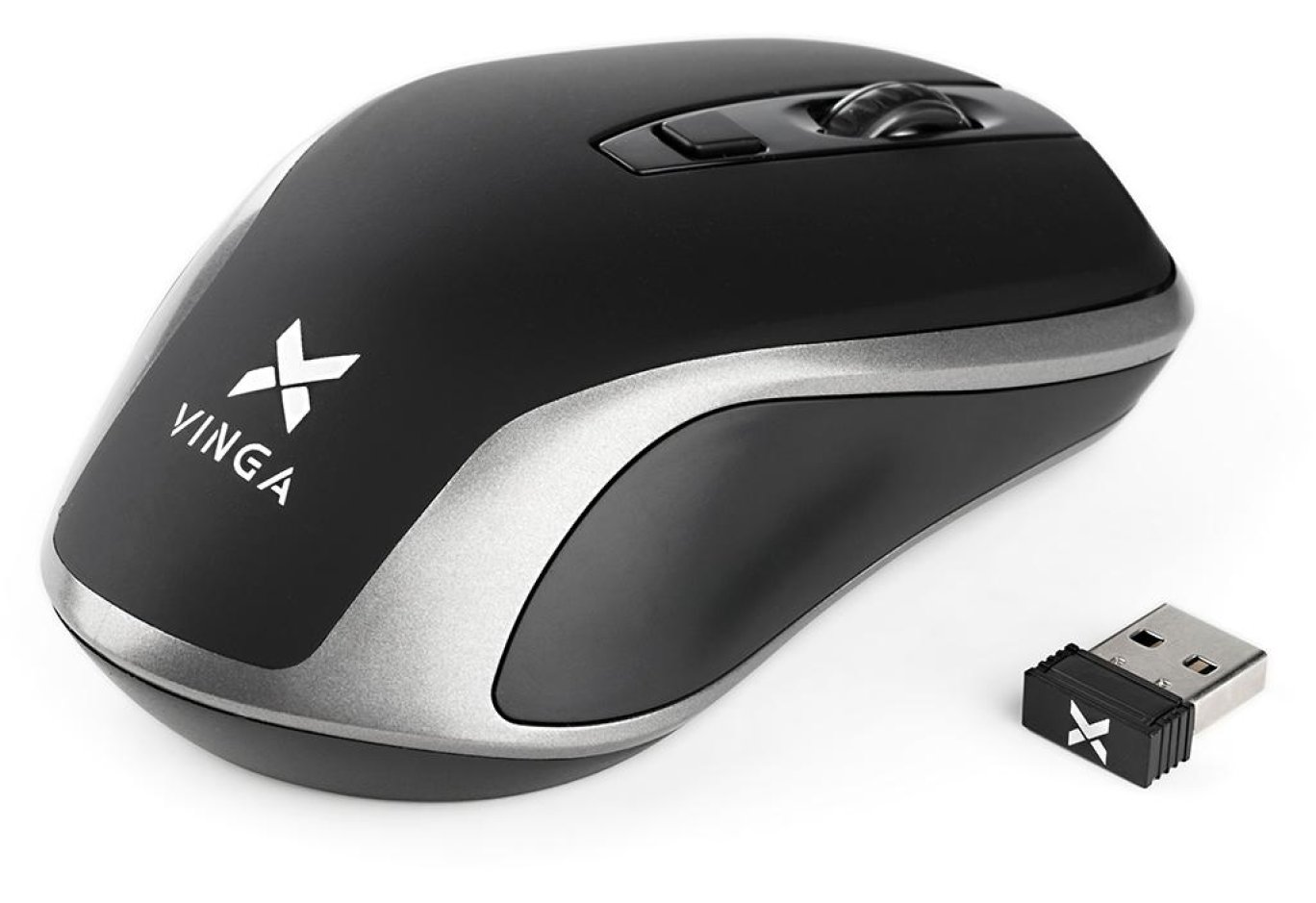 Мишка Vinga MSW-909 Silent black-grey