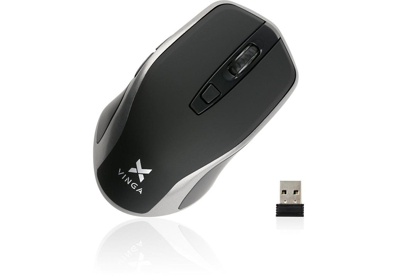 Мишка Vinga MSW-909 Silent black-grey