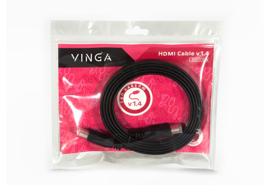 Кабель мультимедійний HDMI to HDMI  1.5m Vinga (CB020BK)