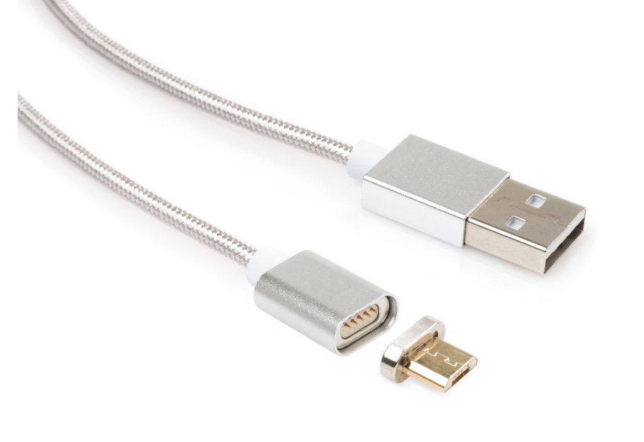 Data cable USB 2.0 AM to Micro 5P 1.0m Magnetic Vinga (VCPDCMMAG1S)