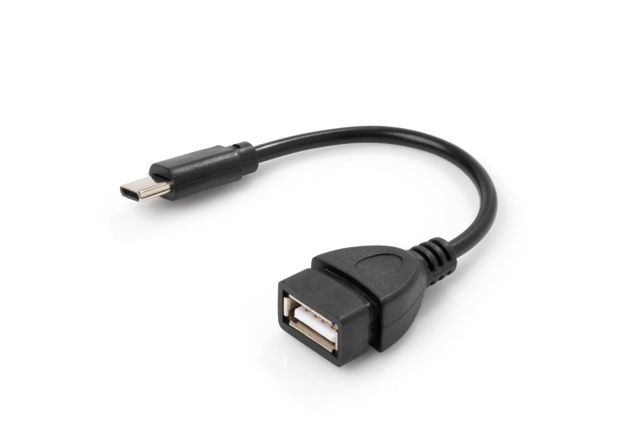 Перехідник OTG USB 2.0 AF to USB-C 0.1m Vinga (VCPDCOTGTCBK)