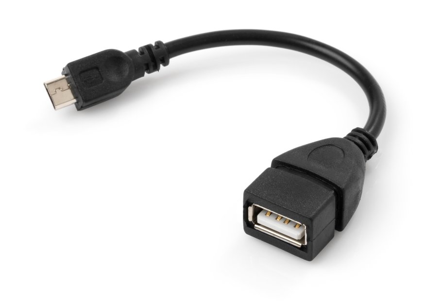 Перехідник OTG USB 2.0 AF to Micro 5P 0.15m Vinga (VCPDCOTGMBK)