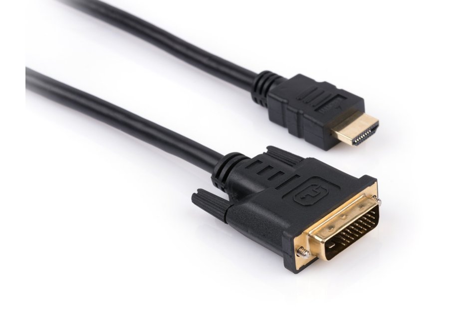Кабель мультимедійний HDMI M to DVI M 1.8m 24+1pin Vinga (VCPHDMIDVI1.8)