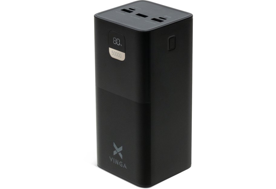 Батарея універсальна Vinga 50000 mAh 22.5W Display Black (VPBB5022)