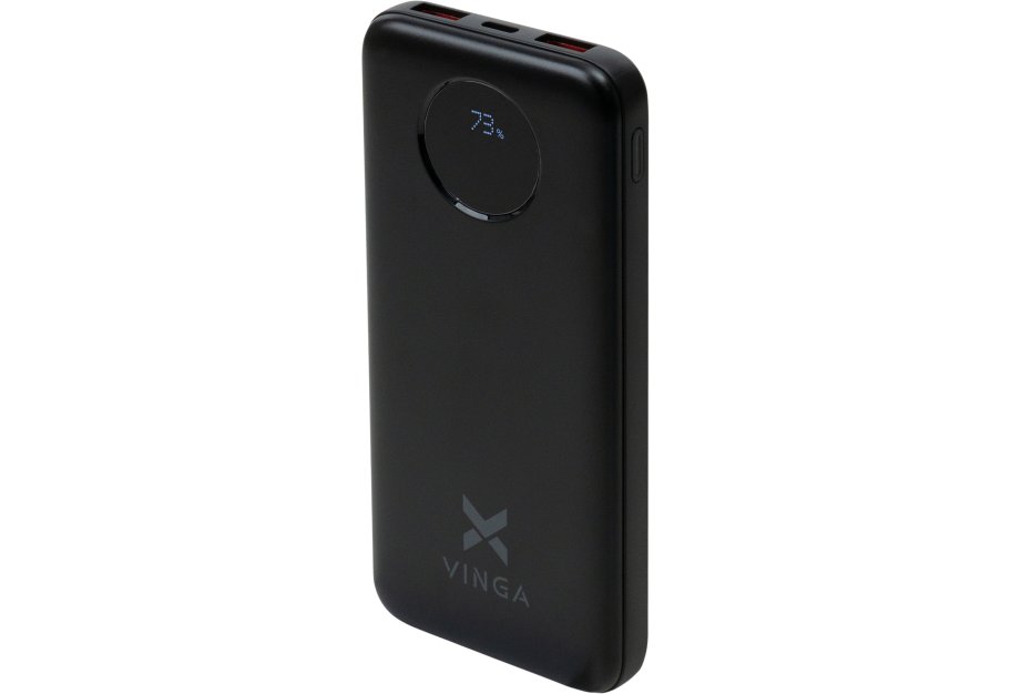 Батарея універсальна Vinga 10000 mAh 22.5W Display Black (VPBB1022)