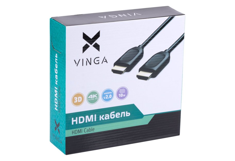 Кабель мультимедійний HDMI M to HDMI M 10.0m Vinga (HDMI01-10.0)