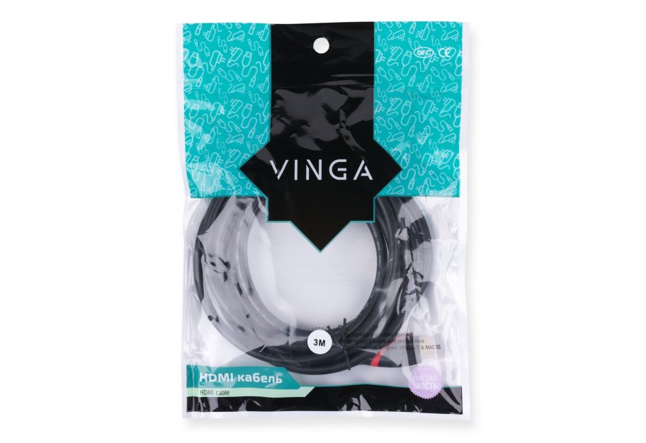 Кабель мультимедійний HDMI M to HDMI M 3.0m Vinga (HDMI02-3.0)
