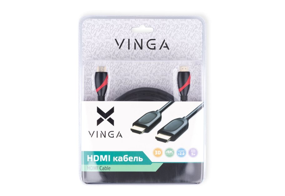 Кабель мультимедійний HDMI M to HDMI M 5.0m Vinga (HDMI02-5.0)
