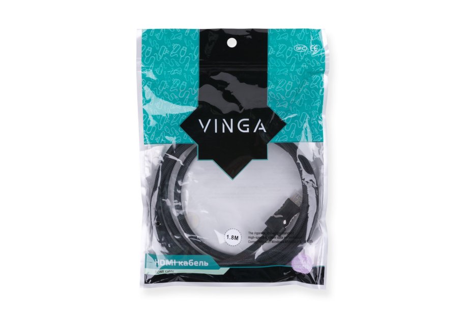 Кабель мультимедійний HDMI M to HDMI M 1.8m Vinga (HDMI03-1.8)