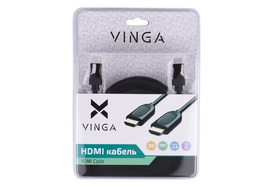 Кабель мультимедійний HDMI M to HDMI M 5.0m Vinga (HDMI03-5.0)