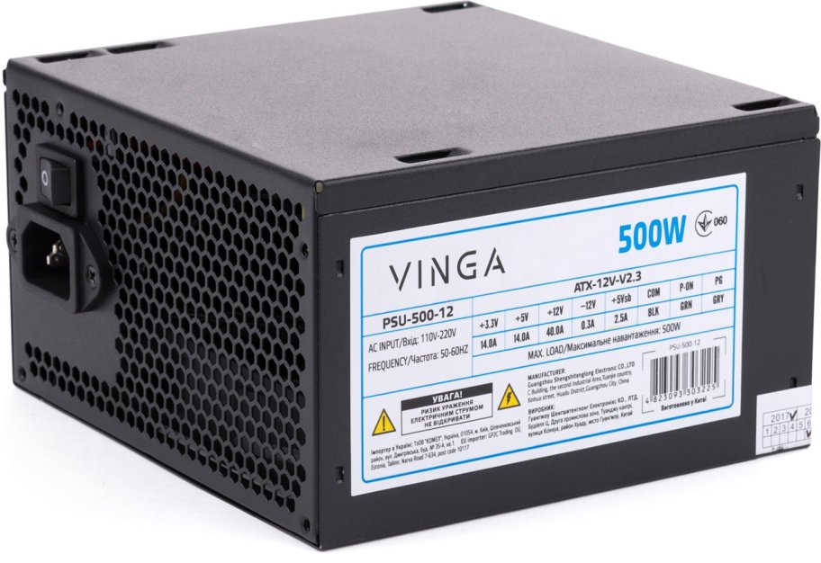 Блок живлення Vinga 500W ОЕМ (PSU-500-12)