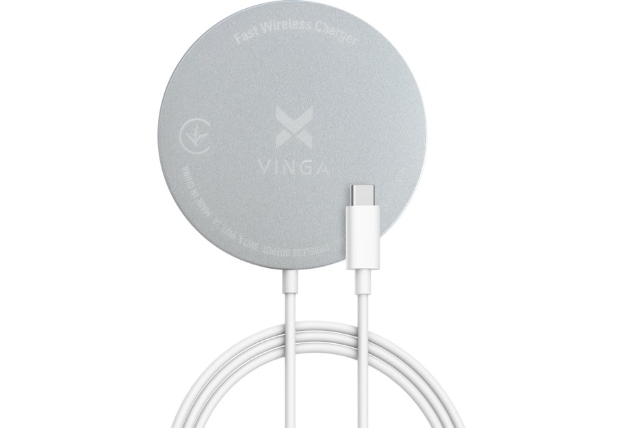 Зарядний пристрій Vinga Magnetic Wireless Charger 10W MagSafe (VCHAMS)