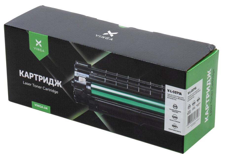 Картридж Vinga CANON 071 Black 1.2K (V-L-C071A)
