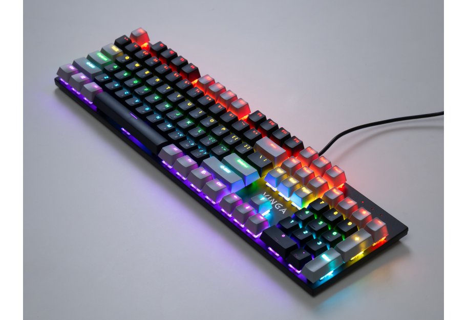 Клавіатура Vinga KBGM-090 LED Blue Switch USB Grey/Black (KBGM-090BL Grey/Black)
