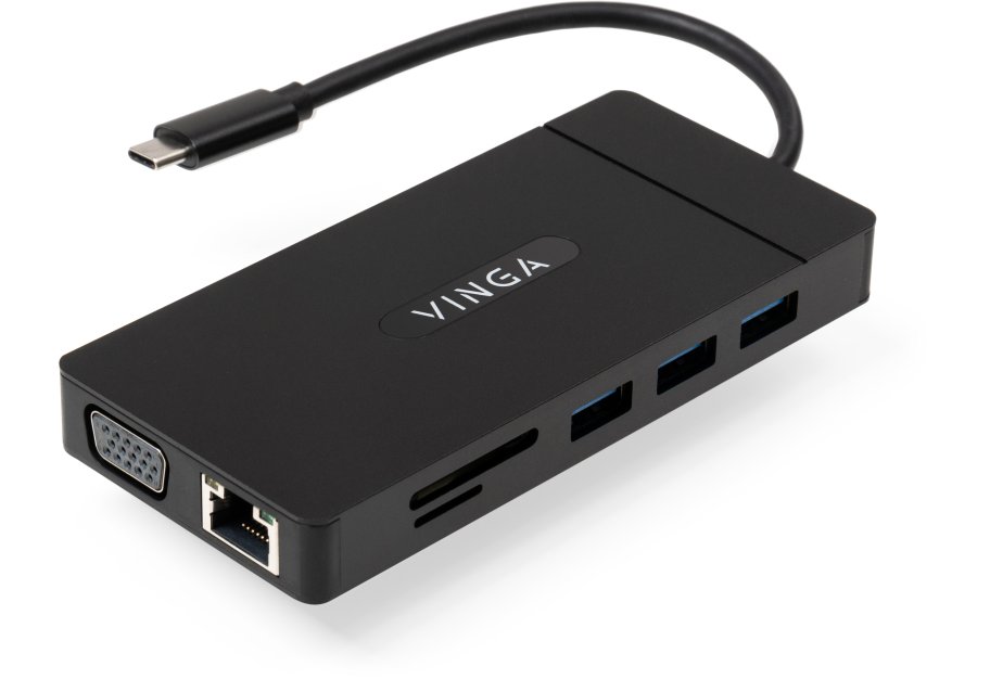 Hub Vinga USB-C 3.1 to VGA+HDMI+RJ45+3xUSB3.0+USB2.0+SD/TF+PD100W+Audio (VHYC10)