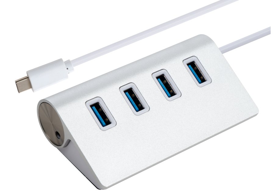 Hub Vinga Type-C to 4*USB3.0 1.0m cable aluminium (VCPHCU304)