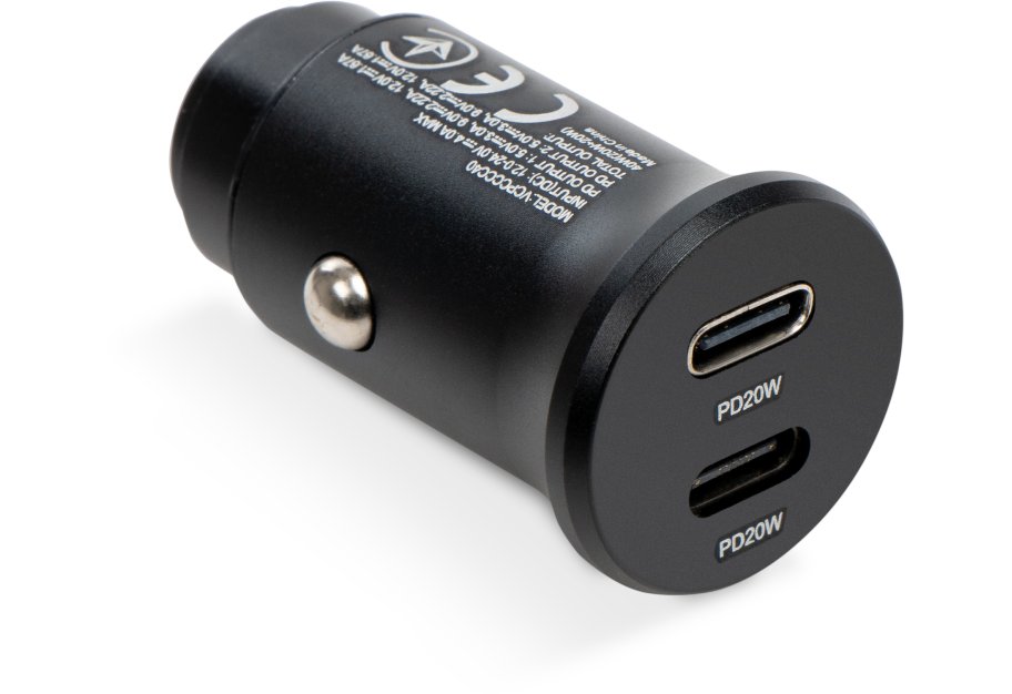 Зарядний пристрій Vinga 40W PD 2xUSB-C (20W+20W) Car Charger (VCPCCCC40)