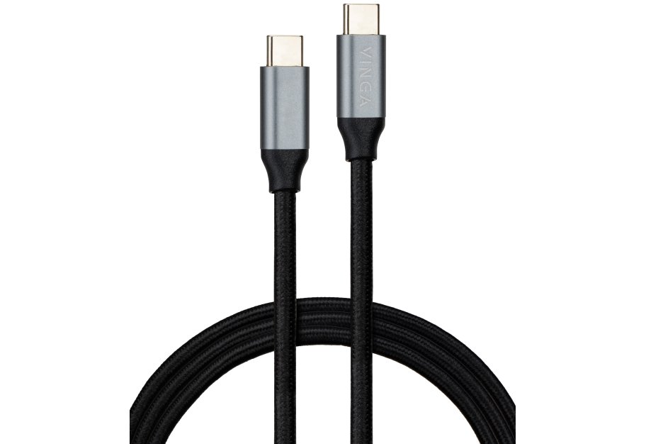 Data cable USB-C to USB-C 1.5m USB3.2 Gen2 100W 10GBps Nylon Vinga (VCPDCU3215)