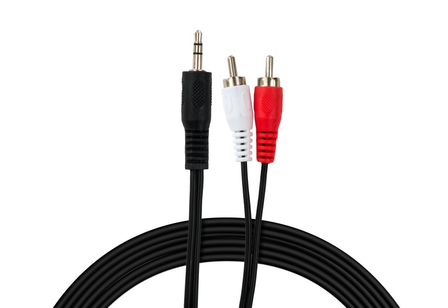 Кабель мультимедійний 3.5mm M to 2xRCA M 5.0m Vinga (VCPDCJ35MRCA25BK)